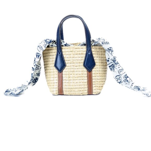 TORY BURCH Nano Picnic Straw Basket Shoulder Bag Perry Limited Edition - Picture 16 of 16